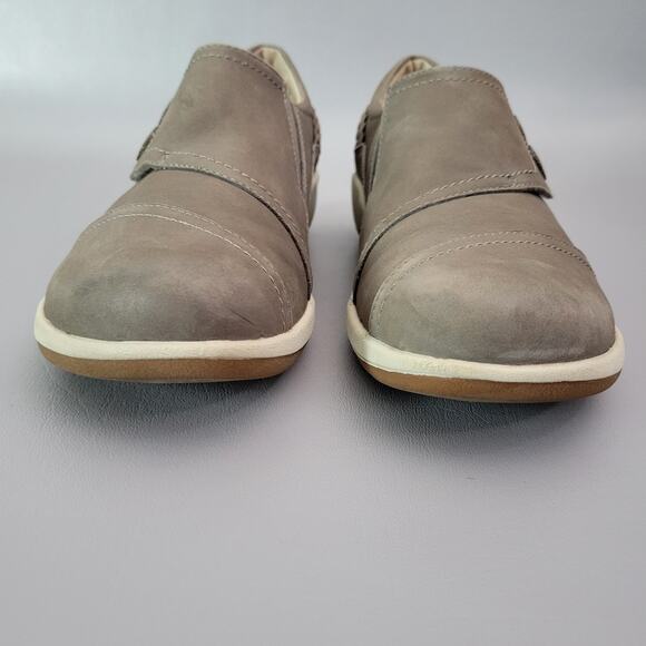 Aetrex Karina Women's Size 10 Leather Monk Strap Loafer Taupe Adjustable Flat - Picture 6 of 13